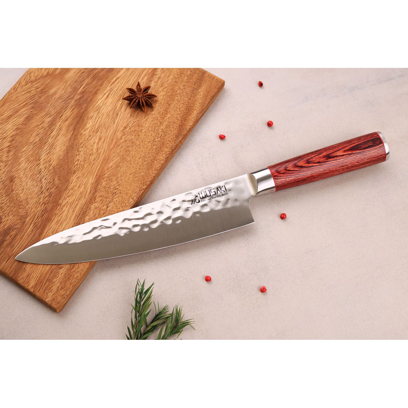 Coffret de 3 couteaux chef, office, universel Pakka